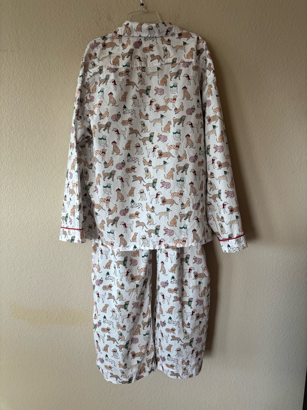 J. Crew Cotton poplin pajama pant set in snow dogs print XXL - Picture 8 of 9
